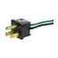Panel Mount/Snap-In Plug, #14-12 Awg 15A, Snap-In, Panel 125V, Wire Leads & QuickConnect, Black, 4049-21BK-BU