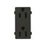 Panel Mount/Snap-In Duplex Receptacle, #14-12 Awg 15A, Snap-In, Panel, 125V, Black, 4070-6BK-BU