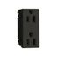 Panel Mount/Snap-In Duplex Receptacle, #14-12 Awg 15A, Snap-In, Panel, 125V, Black, 4070-6BK-BU