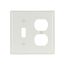 Combo Wallplate, 10% Deeper Than Standard Size, Ivory, Toggle, Duplex Receptacle Cutout, 2-Gang, 4138V-BOX