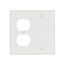 Combo Wallplate, 10% Deeper Than Standard Size, White, Duplex Receptacle, Blank Cutout, 2-Gang, 4170W-BOX