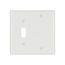 Combo Wallplate, 10% Deeper Than Standard Size, White, Toggle, Blank Cutout, Thermoset, 2-Gang, 4171W-BOX