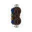 Residential Duplex Receptacle, #14-10 Awg 15A 125V, SideAnd Push, Brown, High-Impact Duplex, 4270B