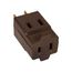 3 Outlet Cube Tap, Single Receptacle To 3 Outlets, Polarized, 15A, 125V, Brown, 1-15R, 4400B-BOX