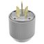 Arrow Hart Extra Heavy-DutyAuto Grip Plug, #12-4Awg 50A, 125/250V, Gray w/ Neoprene Gasket, 4524N