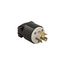 Safety Grip Locking Plug, 15A, Commercial, 250V, Back Wiring, Black, White, L6-15, 2-Pole, 4570