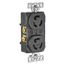 Safety Grip Locking Receptacle, #14-10 Awg, 15A, Industrial, 125V, Back And Side Wiring, Black, 4700