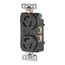Safety Grip Locking Receptacle, #14-10 Awg, 15A, Industrial, 125V, Back And Side Wiring, Black, 4700