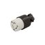 Safety Grip Locking Connector, #16-12 Awg, 15A, Commercial, 125V, Back Wiring, Black, White, 4729