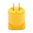 Straight Blade Plug, #18-12 Awg, 15A, Commercial, 125V, Back Wire, Yellow, Brass, Vinyl, 4862