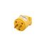 Straight Blade Plug, #18-12 Awg, 15A, Commercial, 125V, Back Wire, Yellow, Brass, Vinyl, 4862