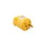 Straight Blade Plug, #18-12 Awg, 15A, Commercial, 125V, Back Wire, Yellow, Brass, Vinyl, 4862