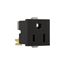 Panel Mount/Snap-In Single Receptacle, #14-12 Awg 15A, Panel 125V 90 Degree Quick Connect, Black, 49-8BK-BU