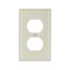 Standard Size Duplex Receptacle Wallplate, Almond, Power Outlet, Nylon, 1, Standard, 5132A