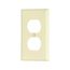 Standard Size Duplex Receptacle Wallplate, Almond, Power Outlet, Nylon, 1, Standard, 5132A