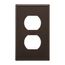 Duplex Receptacle Wallplate, Brown, Duplex Receptacle Cutout, Nylon, Single- Gang, 5132B-BOX