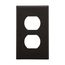 Duplex Receptacle Wallplate, Black, Duplex Receptacle Cutout, Nylon, Single- Gang, Standard, 5132BK-SP