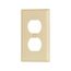 Standard Size Duplex Receptacle Wallplate, Ivory, Power Outlet, Nylon, 1, Standard, 5132V