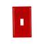 Toggle Wallplate, Red, Toggle Cutout, Nylon, Single- Gang, Standard, Ed Box, 5134RD-BOX
