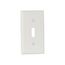Standard Size Toggle Switch Wallplate, White, Toggle, Nylon, 1, Standard, 5134W