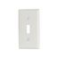 Standard Size Toggle Switch Wallplate, White, Toggle, Nylon, 1, Standard, 5134W