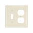 Combination Wallplate, Almond, Toggle, Duplex Receptacle Cutout, Nylon, 2- Gang, Standard, 5138A