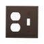 Combination Wallplate, Brown, Toggle, Duplex Receptacle Cutout, Nylon, 2- Gang, Standard, Ed Box, 5138B-BOX