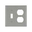 Combination Wallplate, Gray, Toggle, Duplex Receptacle Cutout, Nylon, 2- Gang, Standard, Ed Box, 5138GY-BOX