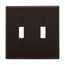 Toggle Wallplate, Brown, Toggle Cutout, Nylon, Two- Gang, Standard, Ed Box, 5139B-BOX