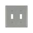 Toggle Wallplate, Gray, Toggle Cutout, Nylon, Two- Gang, Standard, Ed Box, 5139GY-BOX