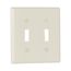 Toggle Wallplate, Lt. Almond, Toggle Cutout, Nylon, Two- Gang, Standard, 5139LA