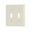 Toggle Wallplate, Lt. Almond, Toggle Cutout, Nylon, Two- Gang, Standard, 5139LA