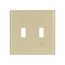 Toggle Wallplate, Ivory, Toggle Cutout, Nylon, Two- Gang, Standard, Ed Box, 5139V-BOX