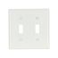 Toggle Wallplate, White, Toggle Cutout, Nylon, Two- Gang, Standard, Ed Box, 5139W-BOX
