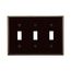 Standard Size Toggle Switch Wallplate, Brown, Toggle, Nylon, 3, Standard, 5141B-BOX
