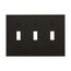 Toggle Wallplate, Black, Toggle Cutout, Nylon, Three- Gang, Standard, 5141BK