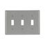 Toggle Wallplate, Gray, Toggle Cutout, Nylon, Three- Gang, Standard, Ed Box, 5141GY-BOX