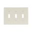 Toggle Wallplate, Lt. Almond, Toggle Cutout, Nylon, Three- Gang, Standard, 5141LA