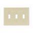 Toggle Wallplate, Ivory, Toggle Cutout, Nylon, Three- Gang, Standard, Ed Box, 5141V-BOX