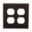 Duplex Receptacle Wallplate, Brown, Duplex Receptacle Cutout, Nylon, 2- Gang, Standard, Ed Box, 5150B-BOX