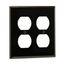 Duplex Receptacle Wallplate, Black, Duplex Receptacle Cutout, Nylon, Two- Gang, Standard, 5150BK