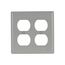 Duplex Receptacle Wallplate, Gray, Duplex Receptacle Cutout, Nylon, 2- Gang, Standard, Ed Box, 5150GY-BOX