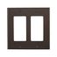 Decorator / Gfci Wallplate, Brown, Decorator Cutout, Nylon, Two- Gang, Standard, Ed Box, 5152B-BOX