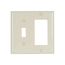 Combination Wallplate, Lt. Almond, Toggle, Decorator Cutout, Nylon, Two- Gang, Standard, 5153LA