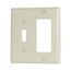 Combination Wallplate, Lt. Almond, Toggle, Decorator Cutout, Nylon, Two- Gang, Standard, 5153LA