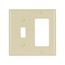 Combination Wallplate, Ivory, Toggle, Decorator Cutout, Nylon, Two- Gang, Standard, Ed Box, 5153V-BOX