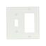 Combination Wallplate, White, Toggle, Decorator Cutout, Nylon, Two- Gang, Standard, Ed Box, 5153W-BOX