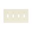 Toggle Wallplate, Almond, Toggle Cutout, Nylon, Four- Gang, Standard, 5154A