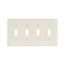 Toggle Wallplate, Lt. Almond, Toggle Cutout, Nylon, Four- Gang, Standard, 5154LA