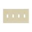 Toggle Wallplate, Ivory, Toggle Cutout, Nylon, Four- Gang, Standard, Ed Box, 5154V-BOX